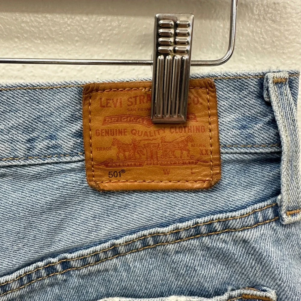 Levi's Premium 501 Button Fly Upcycled Quilt Patch‎ Jean Short in Fault Line 29